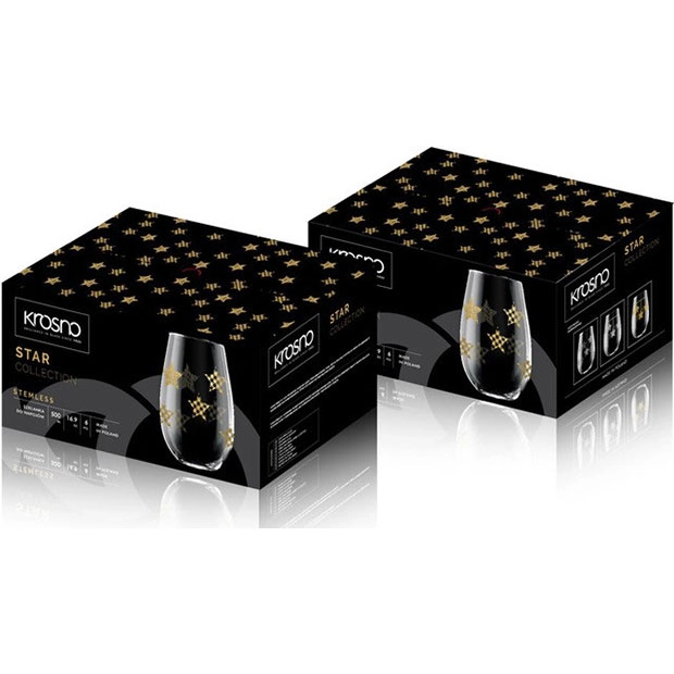 Stars - Gold Set of 6 tumblers including Box