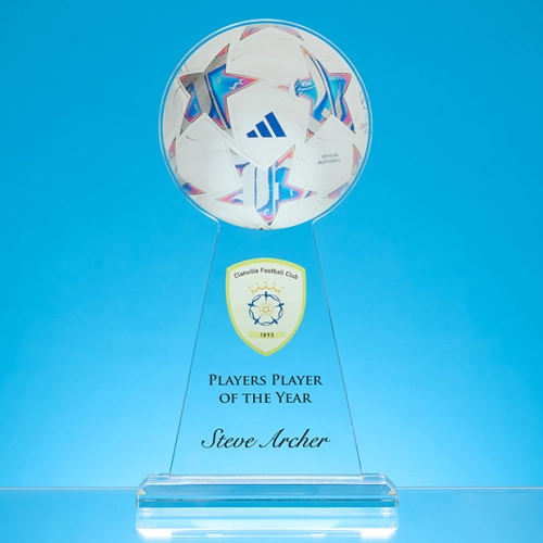 12.5cm Dia x 23cm x 12mm Clear Glass Ball Award