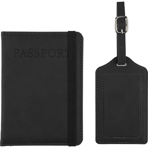 Recycled PU passport holder and luggage tag