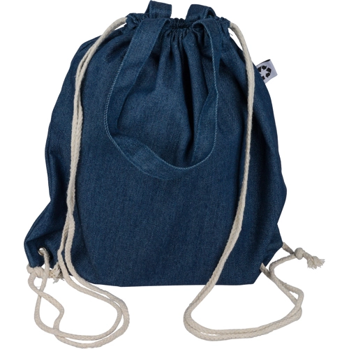 Recycled denim drawstring bag