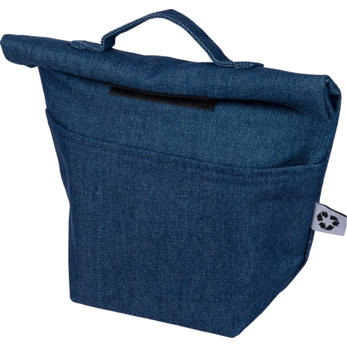 Recycled denim cooler roll-top bag