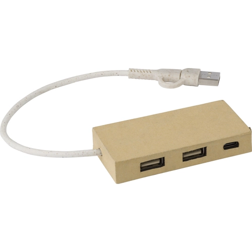 Aluminium and recycled paper USB hub