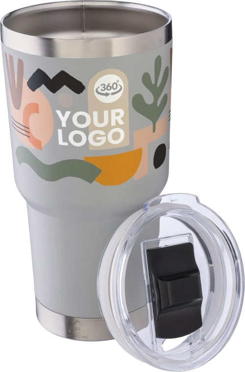 Stainless steel double walled travel mug (590ml)