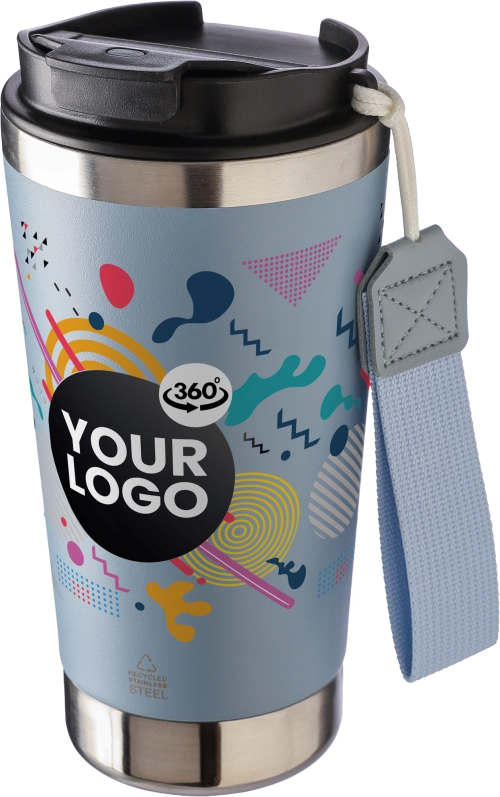 Recycled steel double walled travel mug (500ml)