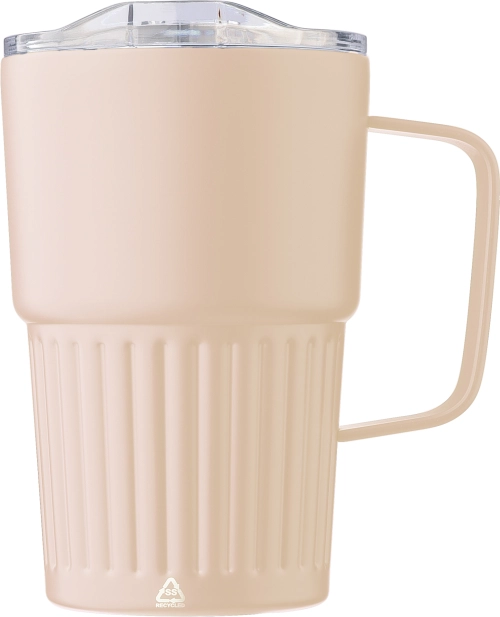 Recycled stainless steel double walled travel mug (450ml)