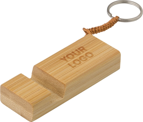 Bamboo phone stand keyring