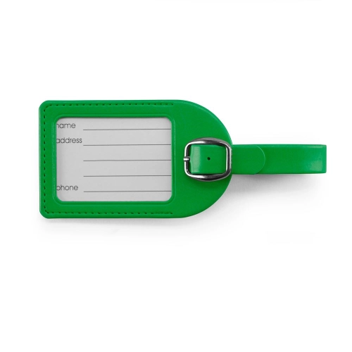 Small Luggage Tag in a choice of 20 colours, vegan soft touch Belluno.