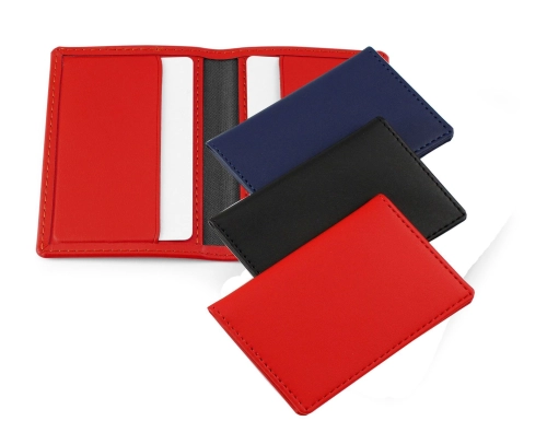 Porto rPET Credit Card Case in Black, Navy & Red