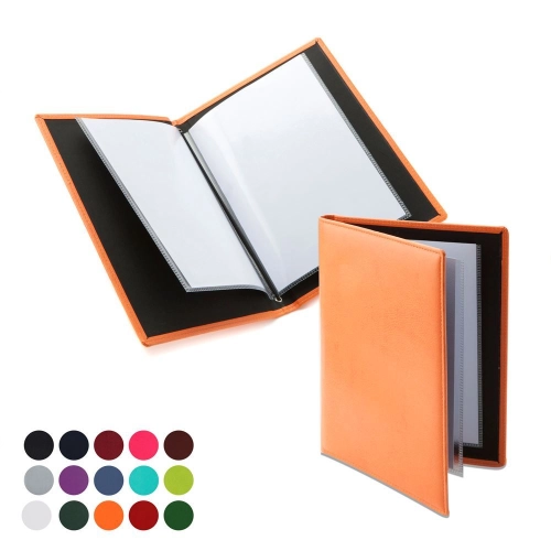 A5 Wine List or Menu Holder in Belluno, a vegan coloured leatherette with a subtle grain.