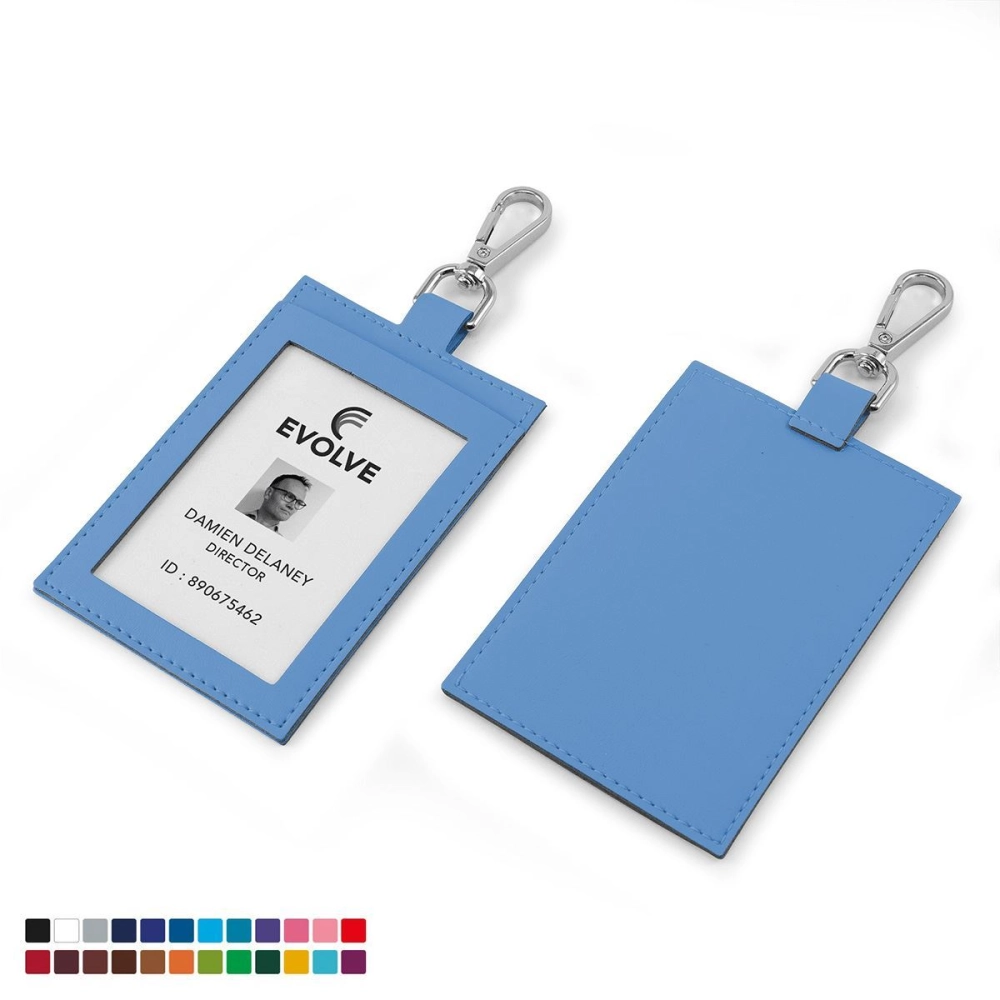 ID Card Holder with trigger clip to attach to a lanyard in Recycled Porto