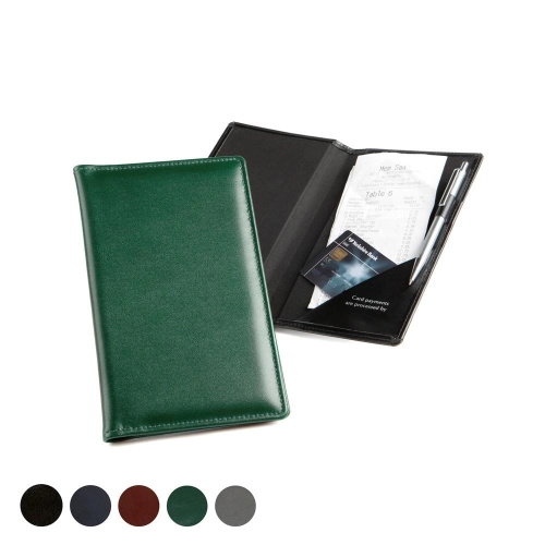 Leather Bill or Receipt Holder, made in the UK in a choice of 5 colours.
