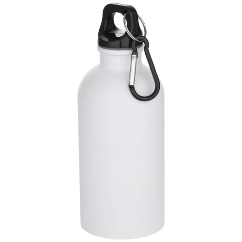 Oregon 400 ml matte RCS recycled single wall stainless steel water bottle with carabiner