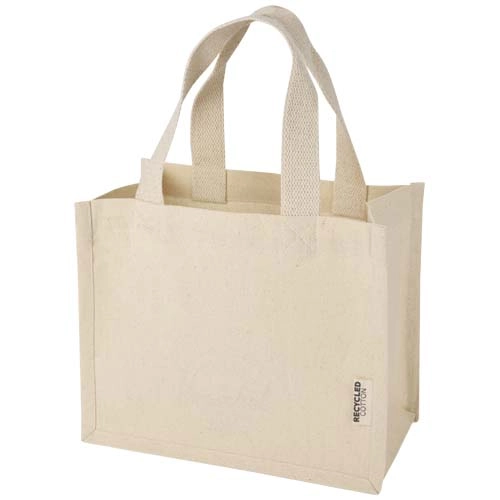 Odessa 220 g/m² GRS recycled cotton mini gusset tote bag 9L