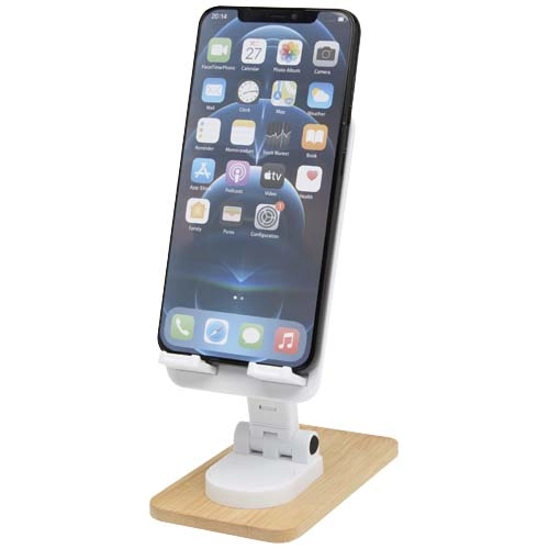 Alfirk recycled plastic foldeable desk phone stand with bamboo details