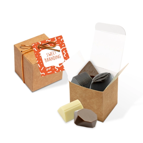 Eco Range - Eco Kraft Cube - Chocolate Truffles - x5
