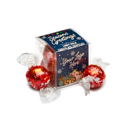 Winter Collection `25 - Clear Cube - Lindor Milk Chocolate Truffles