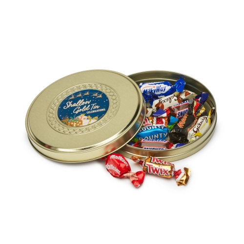Winter Collection `25 - Shallow Gold Treat Tin - Celebrations