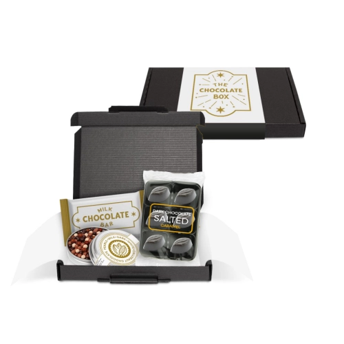 Gift Boxes - Mini Black Postal Box - Chocolate Edition