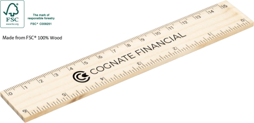 FSC Wooden Ruler 15cm