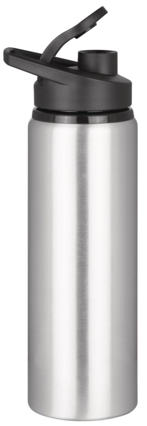 Tide Aluminium Water Bottle with Snap Cap Lid - 750ml Black