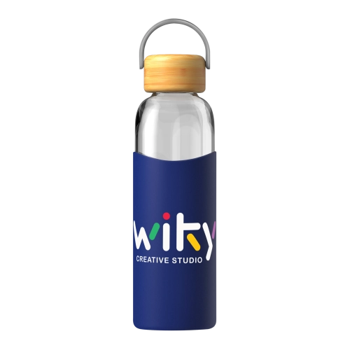 Vitality Glass Water Bottle with Silicone Sleeve - 550ml