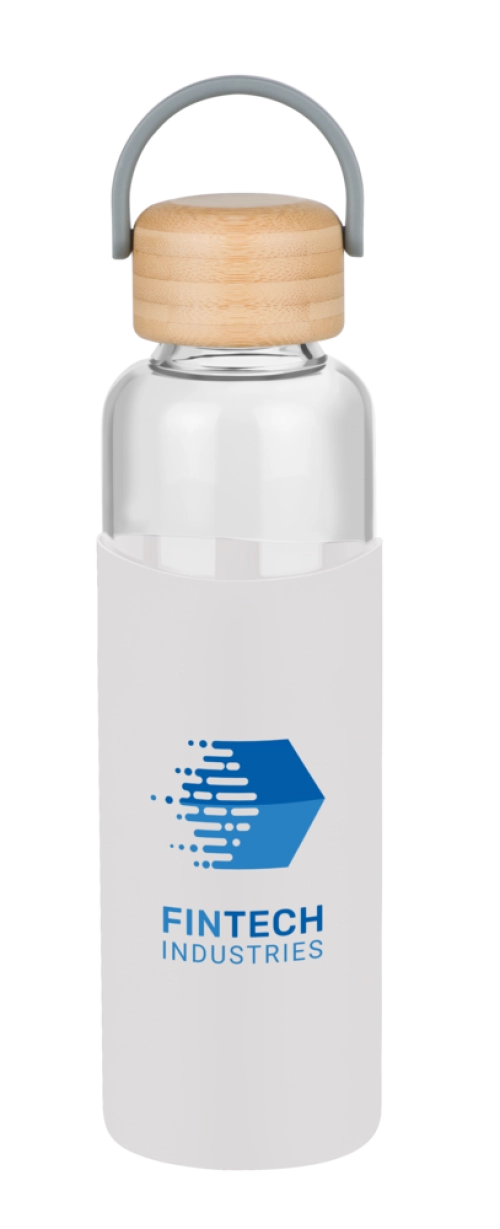 Vitality Glass Water Bottle with Silicone Sleeve - 550ml