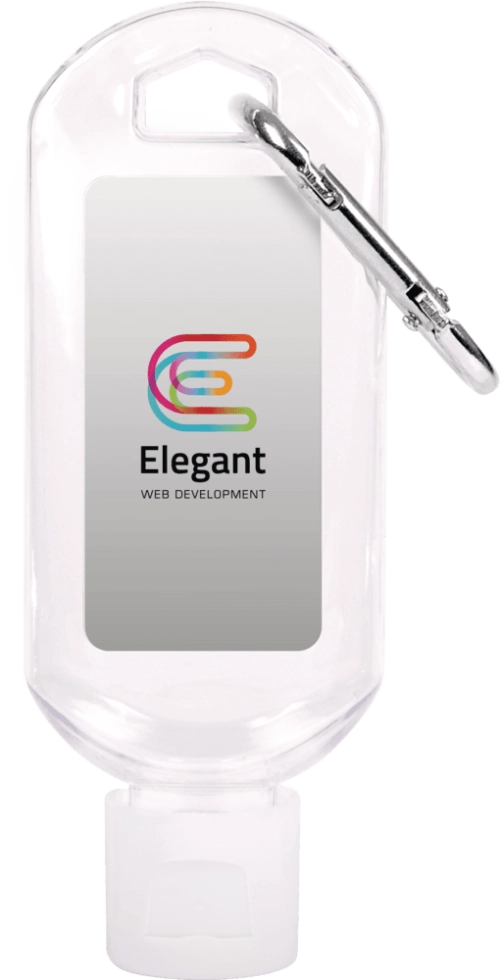Hand Sanitiser Gel Bottle with Carabiner Clip - 50ml