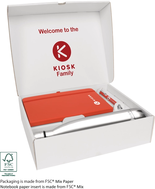 Mood Gift Box 1 with A5 FSC Notebook, Soft Feel Ballpoint Pen & Vacuum Bottle