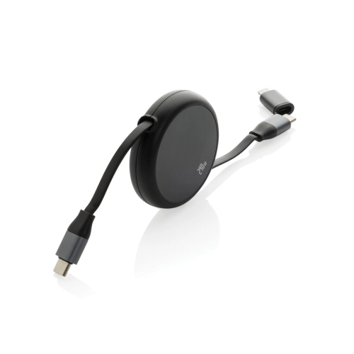 Terra RCS recycled aluminium retractable 240W 2-in-1 cable