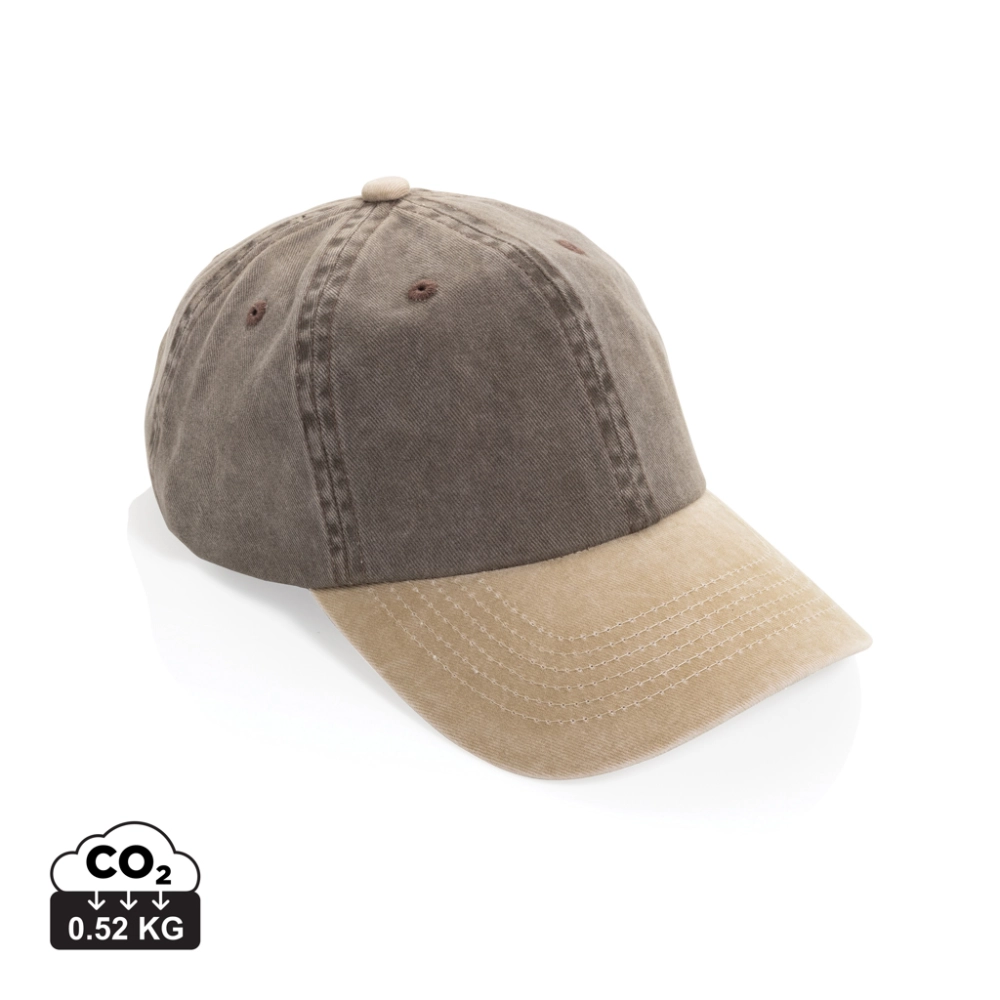BEAU AWARE™ Washed 6 panel 270gsm cotton twill two tone cap