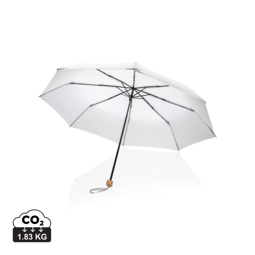 20.5" Impact AWARE™ RPET 190T Pongee bamboo mini umbrella