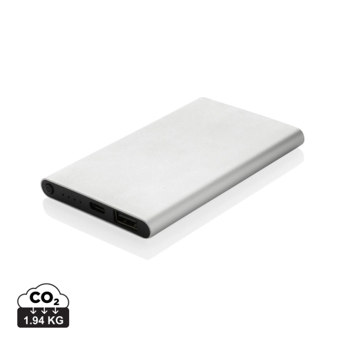 RCS recycled plastic/aluminium 4000mah powerbank with type C