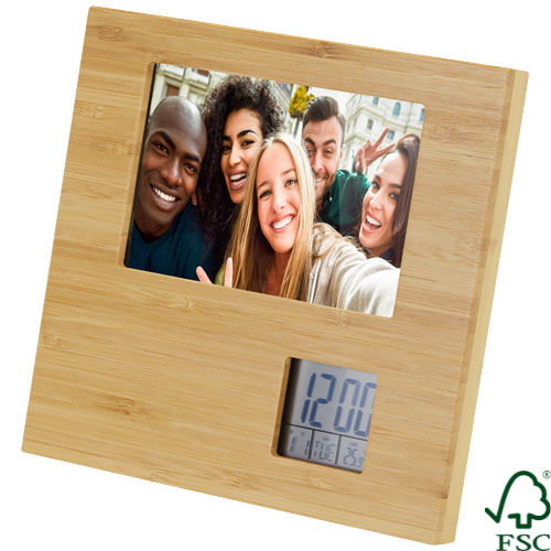 Sasa bamboo photo frame with thermometer