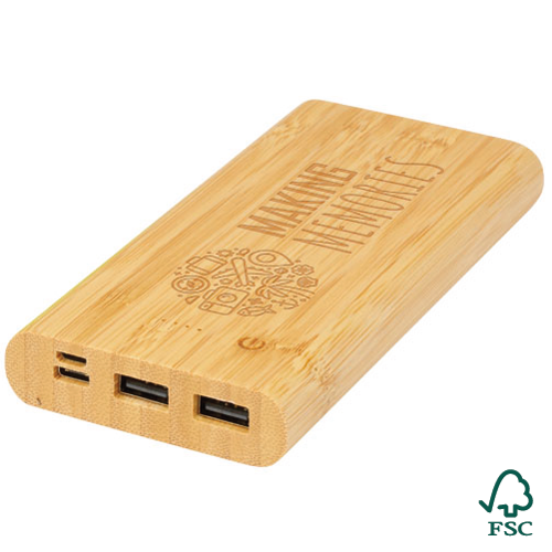 Tulda 10.000 mAh bamboo power bank