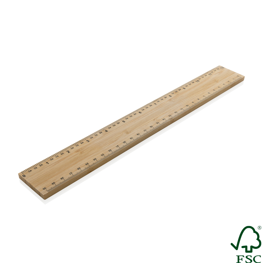 Timberson extra thick 30cm double sided bamboo ruler