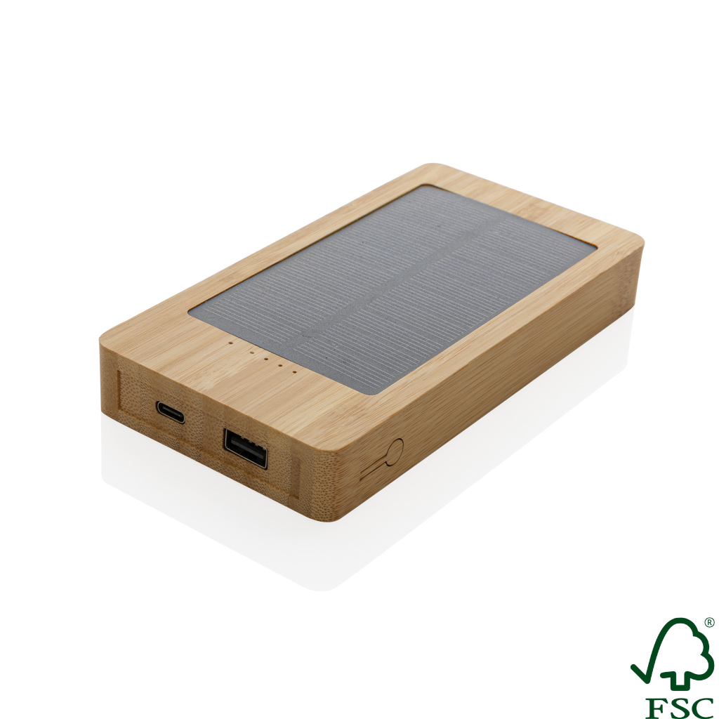 Sunwick 10.000 mAh Bamboo solar powerbank