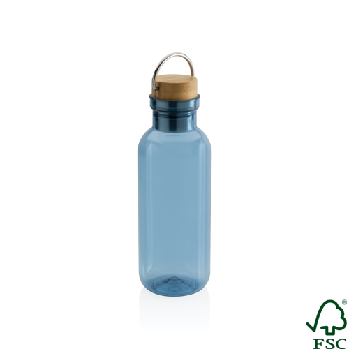 RCS RPET bottle with bamboo lid and handle