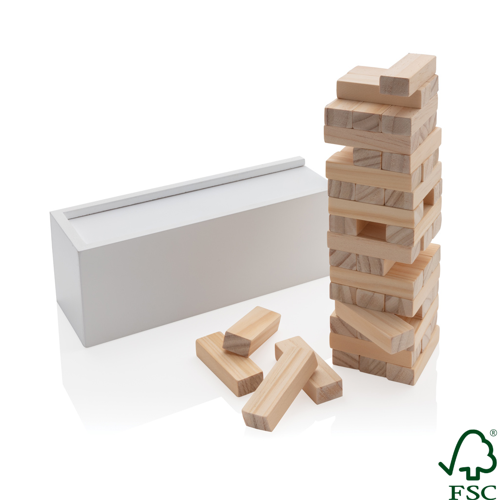 Deluxe tumbling tower wood block stacking game