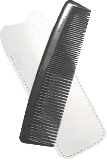 Recycled Leather Comb Case with 5" Black Comb