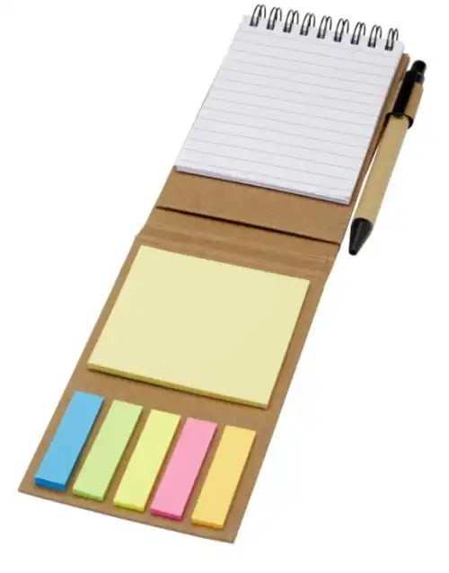 Flipper Sticky Notepad With Ballpoint Pen