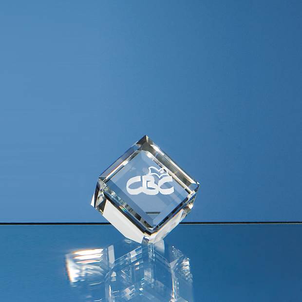 Optical Crystal Bevel Edged Cube