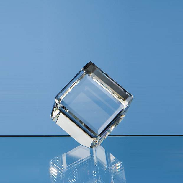 Optical Crystal Bevel Edged Cube