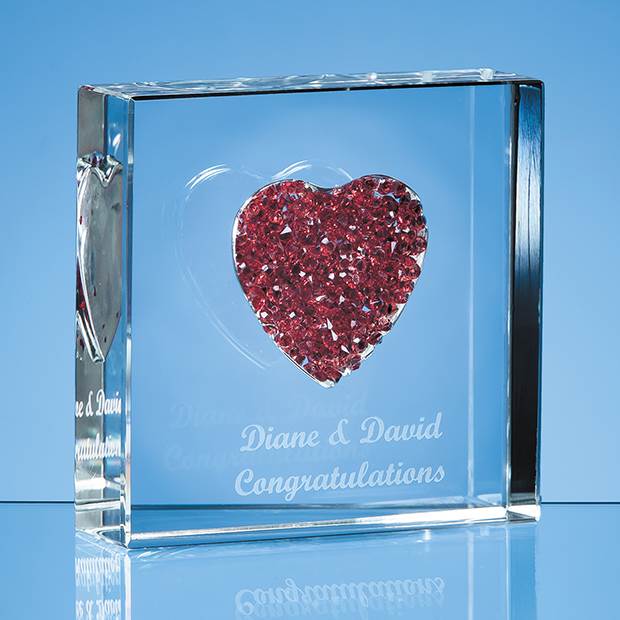 Diamante Heart Paperweight