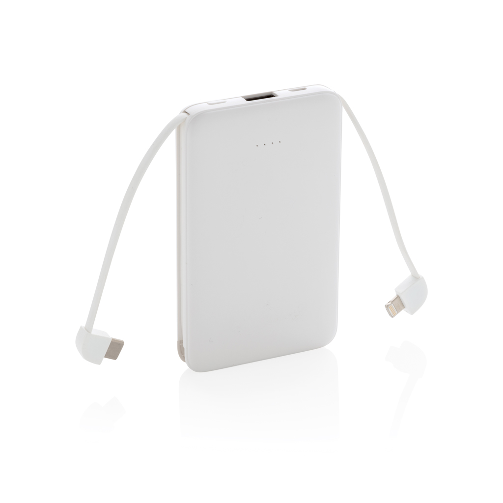 5.000 mAh Pocket Powerbank with integrated cables