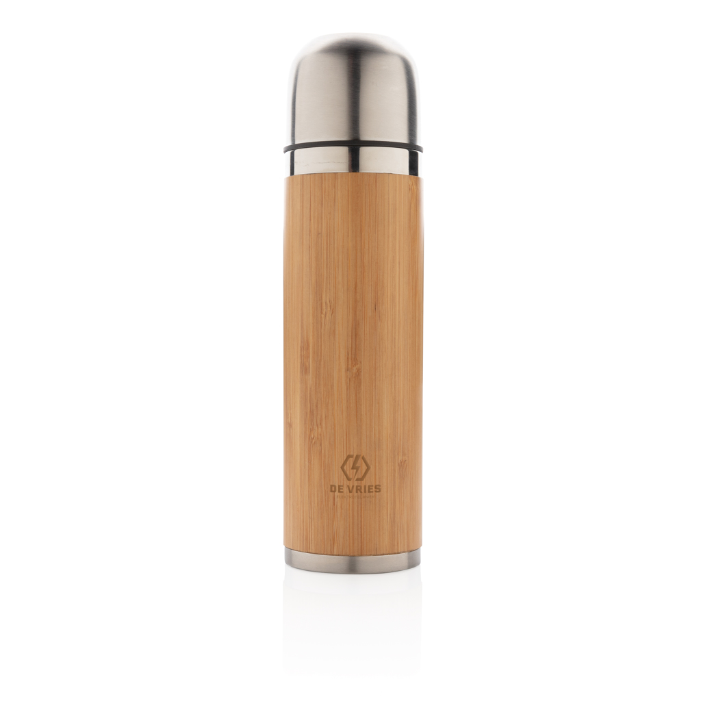 Bamboo vacuum travel flask