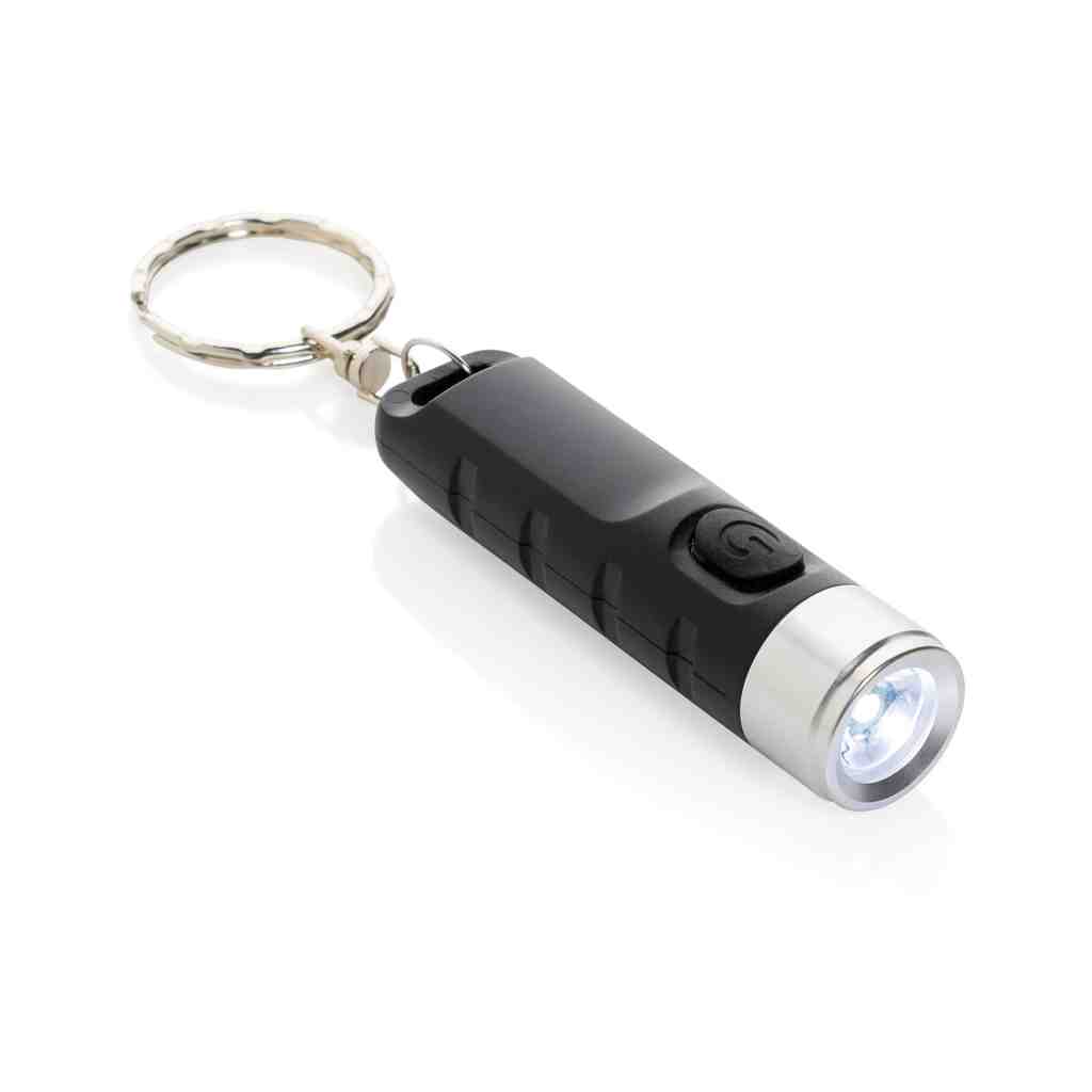 Globix RCS recycled plastic USB re-chargeable keychain torch