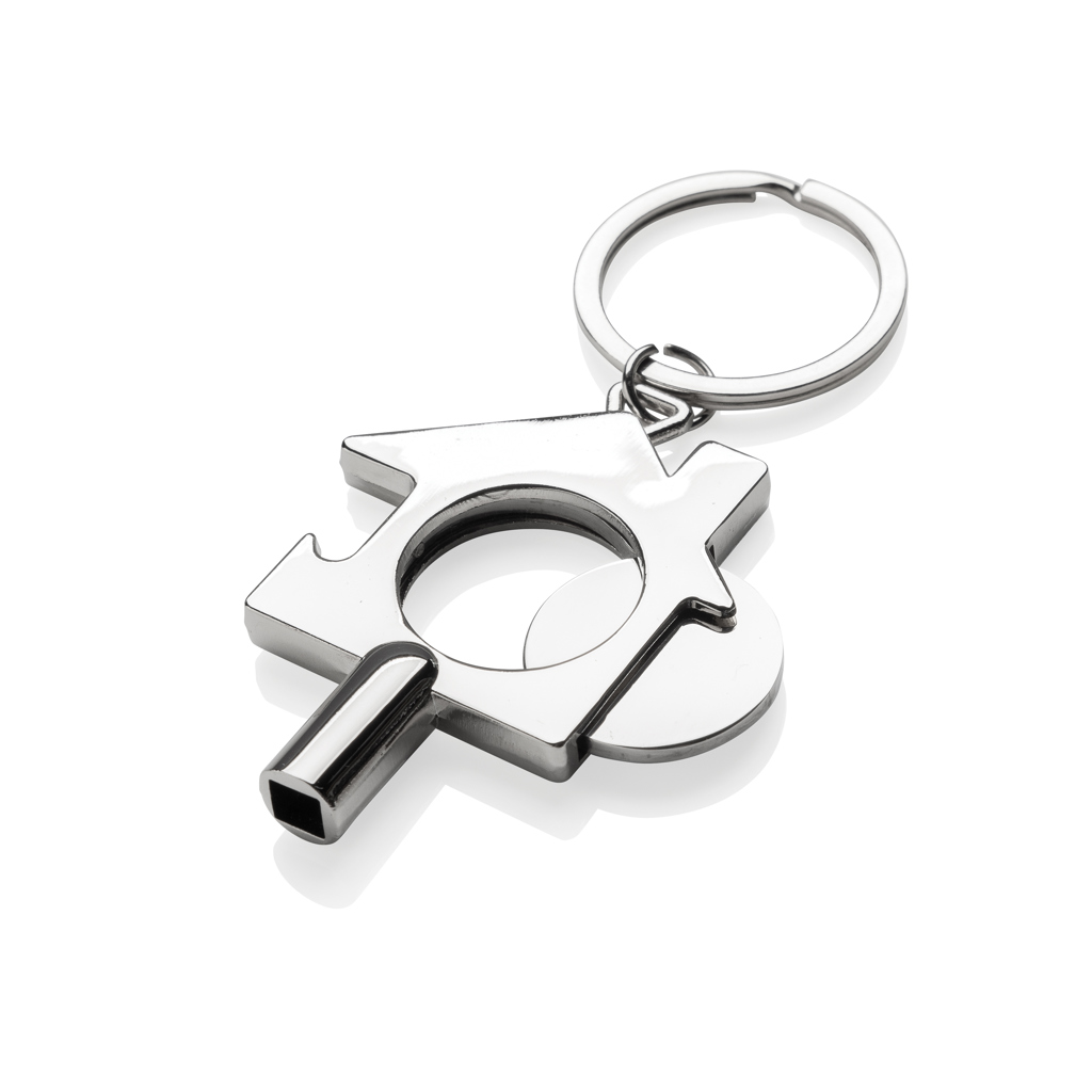 RCS recycled zinc alloy 3 in 1 keychain