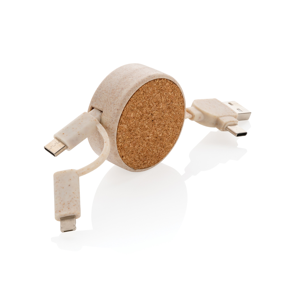 Cork and Wheat 6-in-1 retractable cable