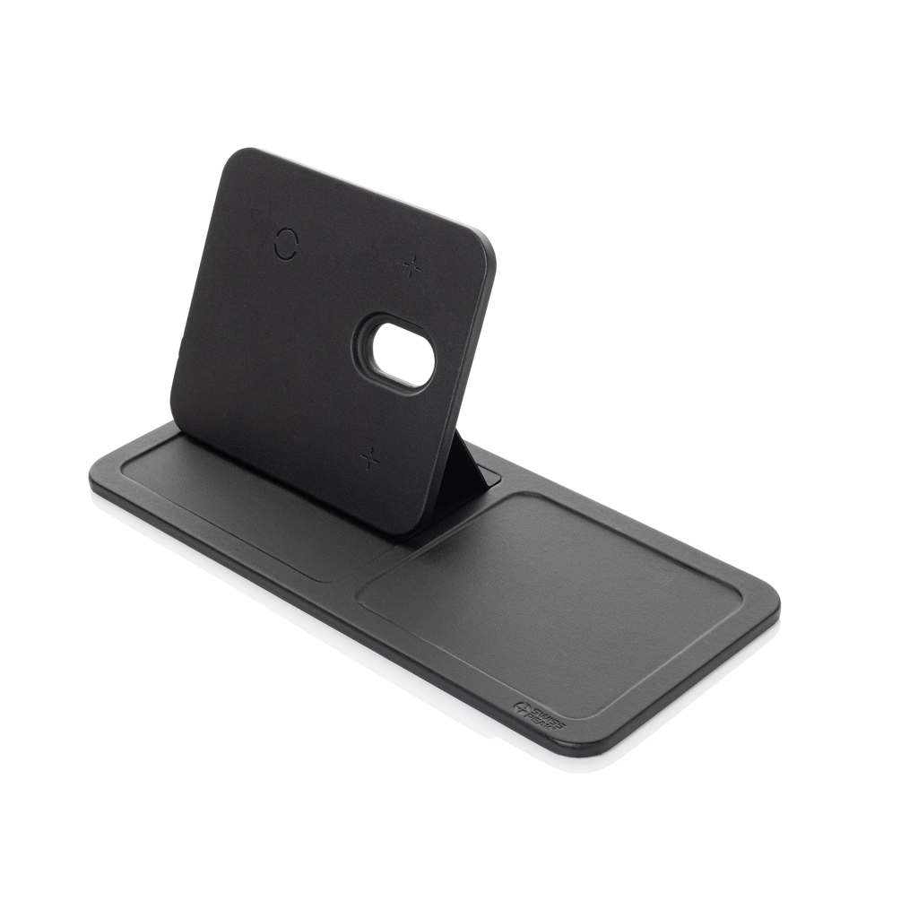 Swiss Peak 3 in 1 RCS recycled PU wireless charger desk tray