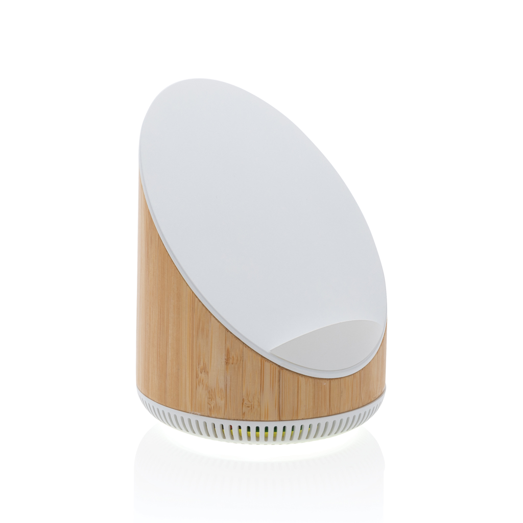 Ovate bamboo 5W speaker with 15W wireless charger